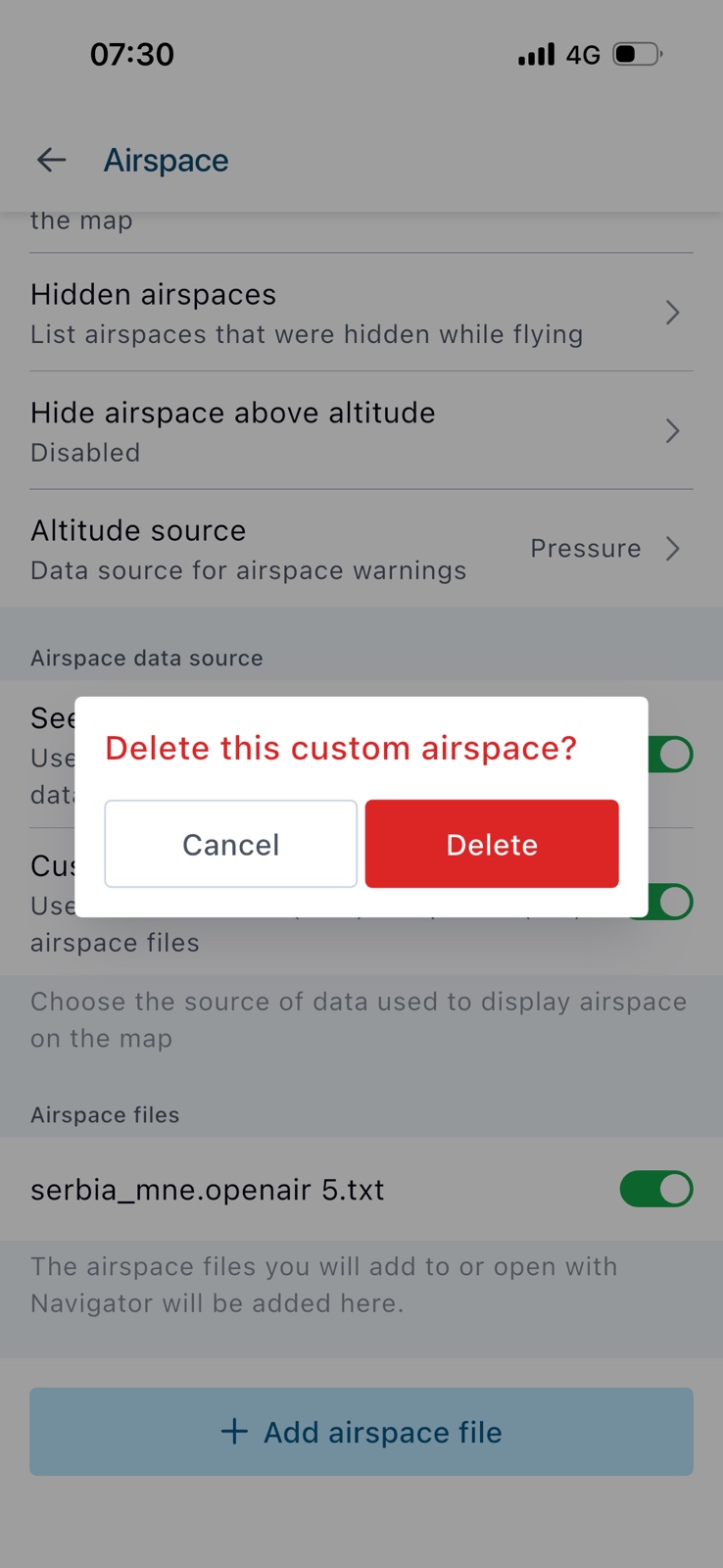 Airspace Delete Confirm